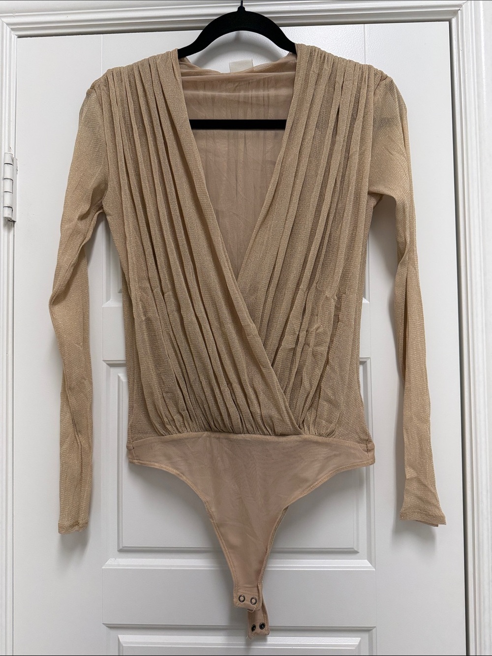 Abercrombie & Fitch Gold Long Sleeve Bodysuit